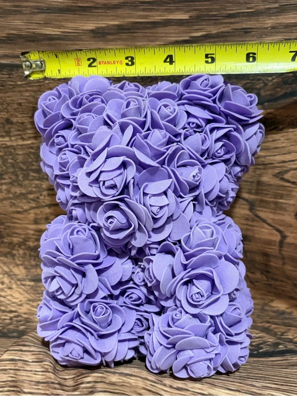Lavender Rose Foam Bear - Decorative Floral Teddy